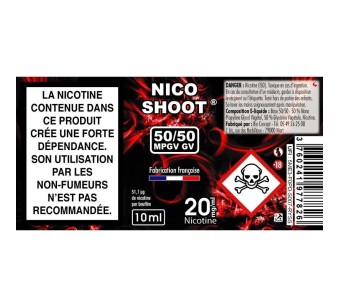 Lot de 30 boosters de nicotine Nico Shoot® pour base DIY e liquide